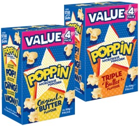 Poppin+Microwave+Popcorn+4x100g+Selected+Varieties