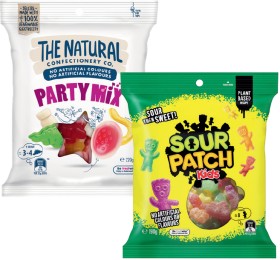 The+Natural+Confectionery+Co.+130%E2%80%91230g%2C+Sour+Patch+Kids+Bag+190g+or+Pascall+Lollies+150%E2%80%91300g+Selected+Varieties