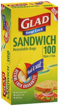 Glad+Snap+Lock+Resealable+Sandwich+Bags+100+Pack