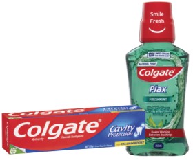 Colgate+Toothpaste+110-120g%2C+Freshmint+Plax+Mouthwash+250mL+or+Zig+Zag+Toothbrush+1+Pack+Selected+Varieties