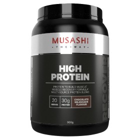 Musashi-High-Protein-Powder-Chocolate-Milkshake-900g on sale