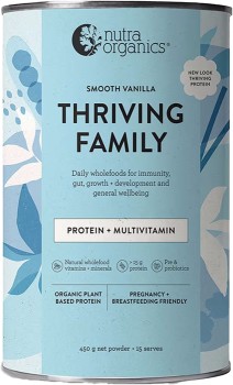 Nutra+Organics+Thriving+Family+Protein%2B+Smooth+Vanilla+450g