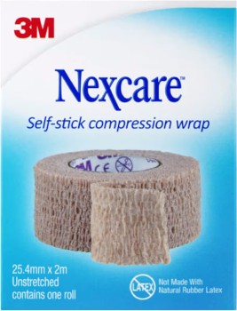 Nexcare+Self-Stick+Compression+Wrap+25.4mm+x+2m+Unstretched+1+Roll