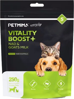 Petmima-Vitality-Boost-Nad-Goats-Milk-Powder-250g on sale