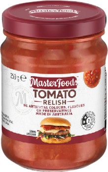 MasterFoods+Relish+250%E2%80%91260g+or+Chutney+250g+Selected+Varieties