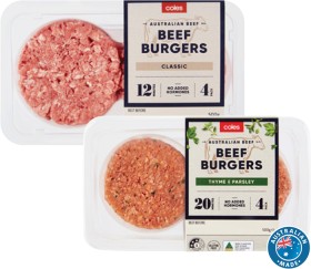 Coles+Classic+Burgers+400g-500g