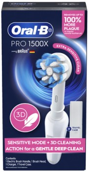 Oral+B+Pro+1500X+Sensitive+Clean+Electric+Toothbrush+1+Pack