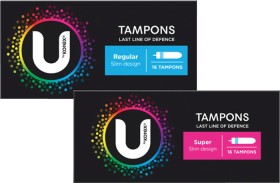 U+By+Kotex+Regular+or+Super+Tampons+16+Pack