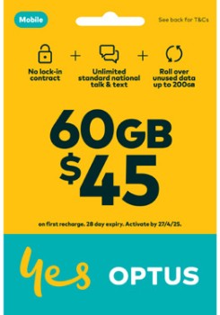 Optus+%2445+Prepaid+SIM