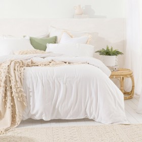 Washed+Linen+Look+White+Quilt+Cover+Set+by+Essentials