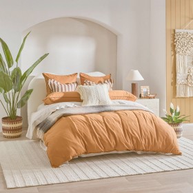 Washed+Linen+Look+Toffee+Quilt+Cover+Set+by+Essentials