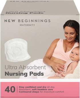 New-Beginnings-Ultra-Absorbent-Nursing-Pads-40-Pack on sale