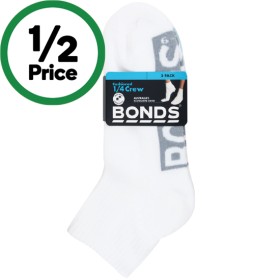 Bonds+Men%26rsquo%3Bs+Socks+1%2F4+Crew+Assorted+Pk+3