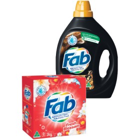 Fab+Laundry+Liquid+1.8-2+Litre+or+Powder+1.8-2+kg