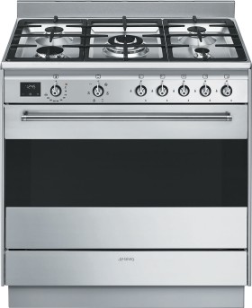 Smeg+90cm+%26%23039%3BClassic%26%23039%3B+5+Burner+Dual+Fuel+Freestanding+Cooker