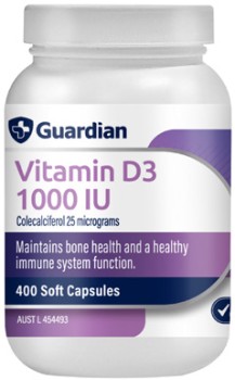 Guardian+Vitamin+D3+1000IU+400+Capsules