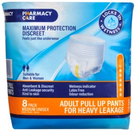 Pharmacy-Care-Incontinence-Pants-Medium-8-Pack on sale