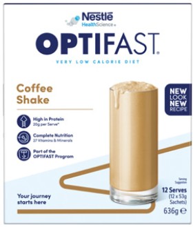 Optifast+VLCD+Shake+Coffee+Flavour+12+x+53g+Sachets