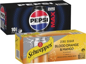 Pepsi+or+Solo+Soft+Drink+or+Schweppes+Infused+Sparkling+Water+10x375mL