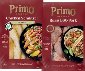 Primo+Reserve+Chicken+Schnitzel+or+Roast+BBQ+Pork+130g