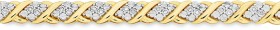 9ct-Gold-Diamond-Cluster-Fancy-Link-Bracelet on sale