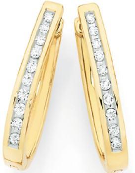 9ct-Gold-Diamond-Channel-Set-Huggie-Earrings on sale