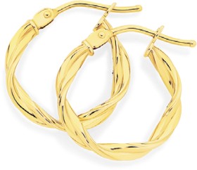 9ct-Gold-Twist-Hoop-Earrings on sale