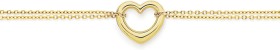 9ct-Gold-19cm-Double-Trace-with-Floating-Heart-Bracelet on sale