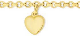 9ct-Gold-25cm-Hollow-Belcher-Anklet-with-Heart-Charm on sale