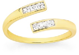 9ct-Gold-Cubic-Zirconia-Wrap-Toe-Ring on sale