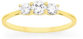 9ct-Gold-Cubic-Zirconia-Trilogy-Band on sale