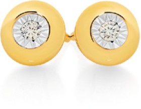 9ct-Gold-Diamond-Bezel-Stud-Earrings on sale