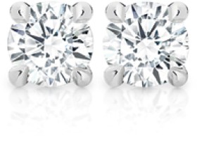 Alora+14ct+White+Gold+1%2F2+Carat+TW+Lab+Grown+Diamond+4+Claw+Stud+Earrings