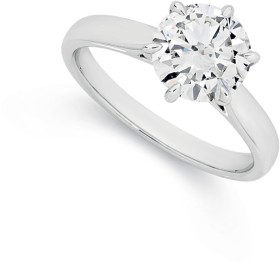 Alora+14ct+White+Gold+2+Carat+Lab+Grown+Solitaire+Diamond+Ring