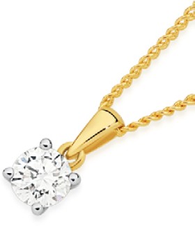 Alora+10ct+Gold+1%2F2+Carat+Lab+Grown+Diamond+Solitaire+Pendant