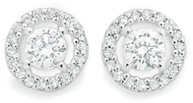 Sterling+Silver+Round+Cubic+Zirconia+%26amp%3B+Halo+Studs