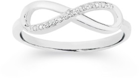 Sterling+Silver+Cubic+Zirconia+Infinity+Ring