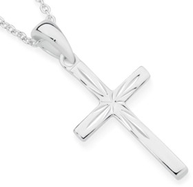 Sterling+Silver+20mm+Dia-Cut+Cross+Pendant