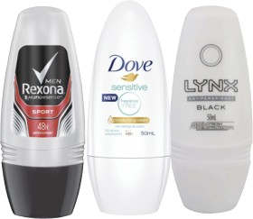 Roll-on-Deodorant-Assorted-50ml on sale