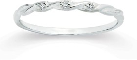 Sterling+Silver+Cubic+Zirconia+Twist+Ring