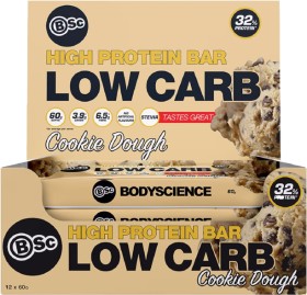 BSC-Body-Science-High-Protein-Low-Carb-Bar-Cookie-Dough-12-X-60g on sale