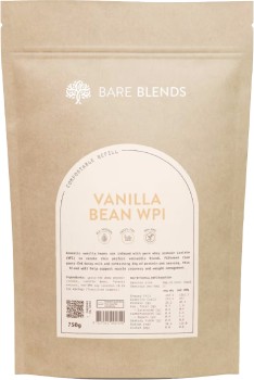 Bare-Blends-WPI-Protein-Powder-Vanilla-Bean-750g on sale