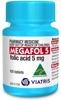 Megafol+5+Folic+Acid+%285mg%29+100+Tablets