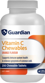 Guardian+Vitamin+C+Chewables+Orange+Flavour+200+Tablets