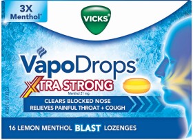 Vicks-VapoDrops-Xtra-Strong-16-Lemon-Menthol-Blast-Lozenges on sale