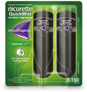 Nicorette-QuickMist-Mouthspray-2x150-Sprays on sale