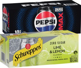 Pepsi%2C+Schweppes+or+Schweppes+Infused+Natural+Water+10x375mL+Selected+Varieties