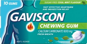 Gaviscon-Chewing-Gum-Cool-Mint-10-Gums on sale