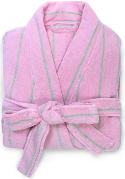 Vue-Pin-Stripe-Bath-Robe-PinkGreen on sale