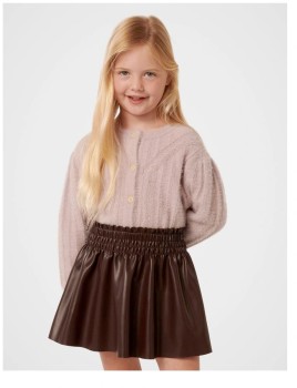 Forever-New-Delores-Girls-Shirred-Skirt-Chocolate-Brown on sale